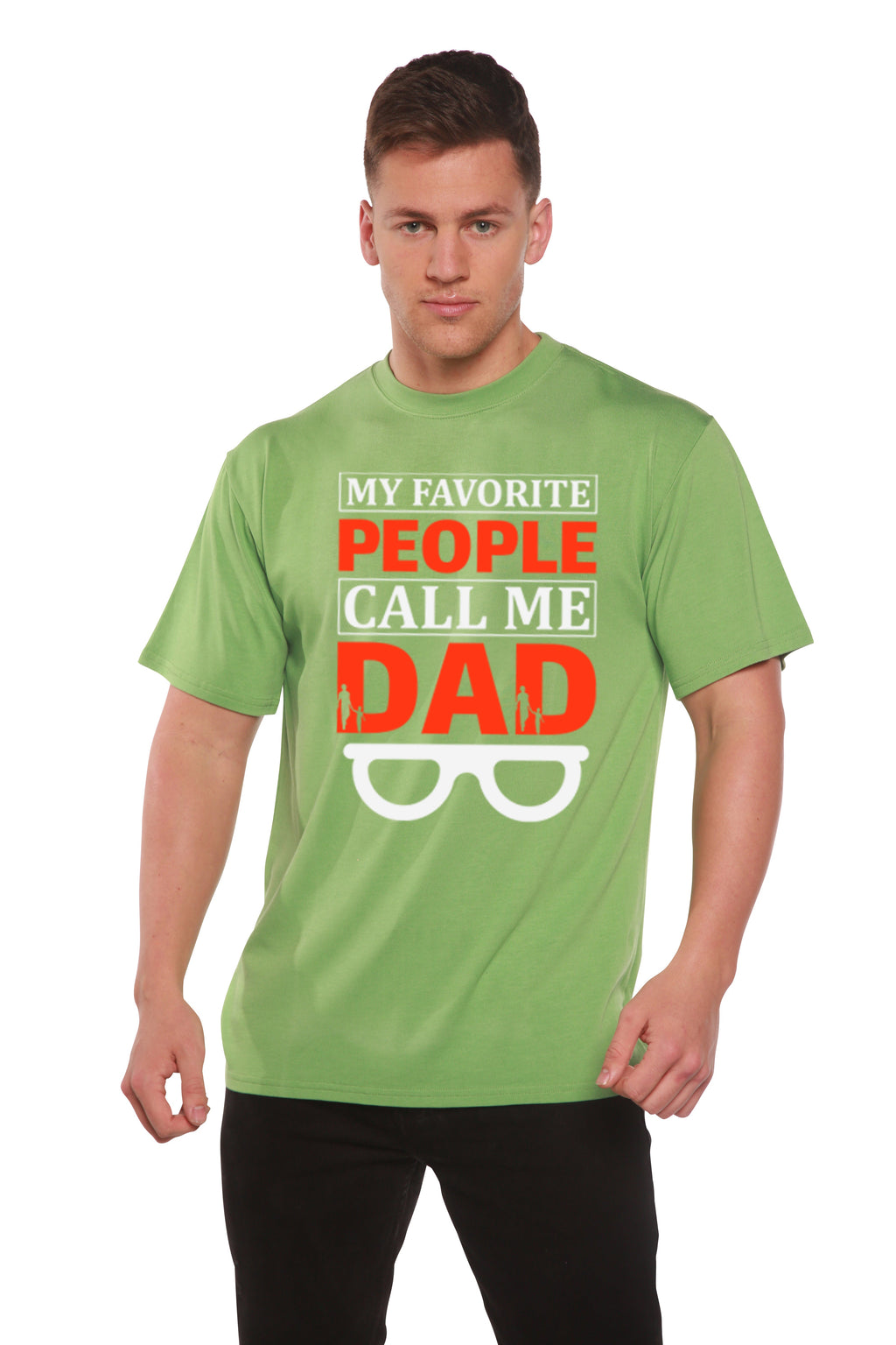 Mis personas favoritas me llaman papá, camiseta gráfica de manga corta de viscosa de bambú/algodón orgánico para hombre