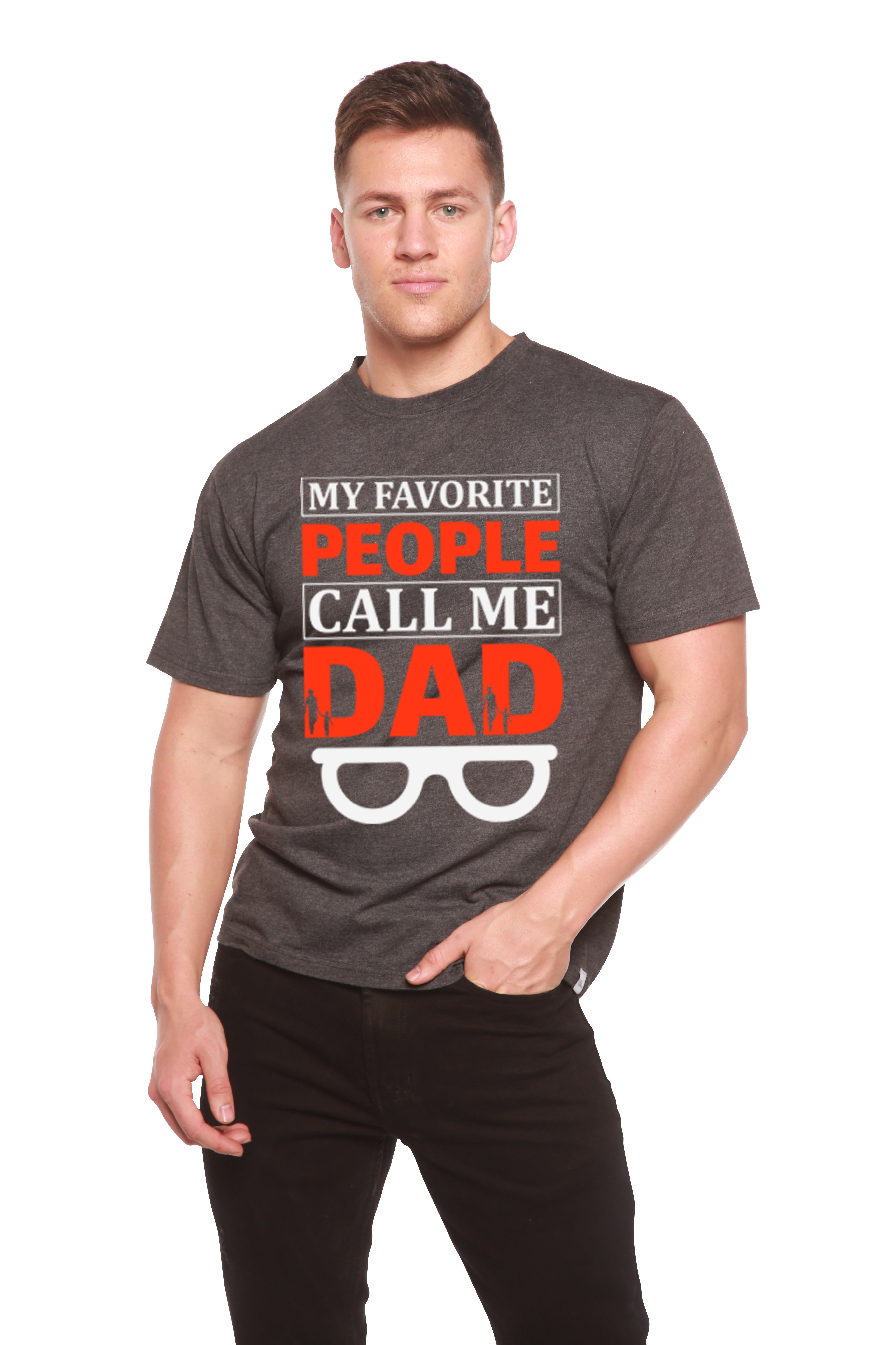 Mis personas favoritas me llaman papá, camiseta gráfica de manga corta de viscosa de bambú/algodón orgánico para hombre