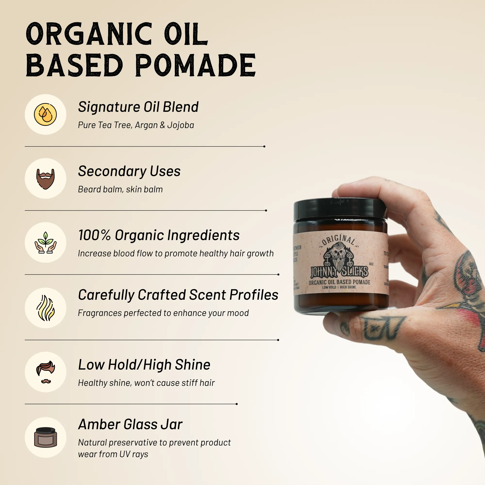 Pomada orgánica a base de aceite