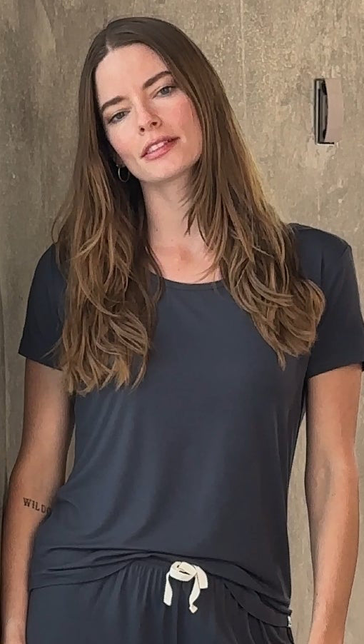 Conjunto Lounge de Bambú para Mujer - Camiseta Lounge + Shorts Lounge