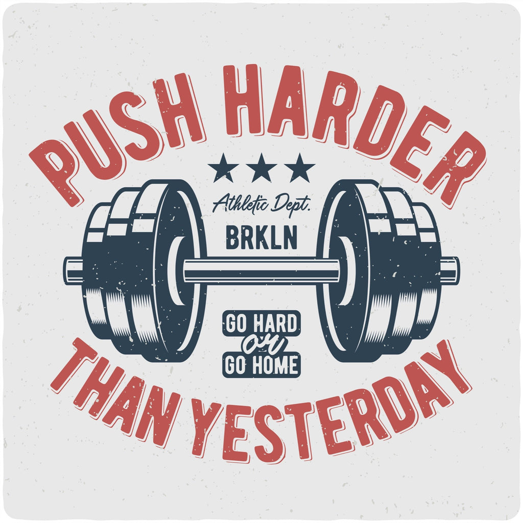 Camiseta gráfica de manga corta de viscosa de bambú/algodón orgánico "Push Harder" para hombre