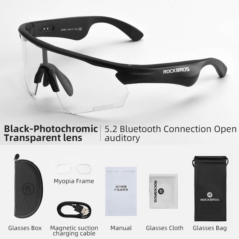 Gafas de sol de ciclismo ROCKBROS Bluetooth Gafas inteligentes polarizadas