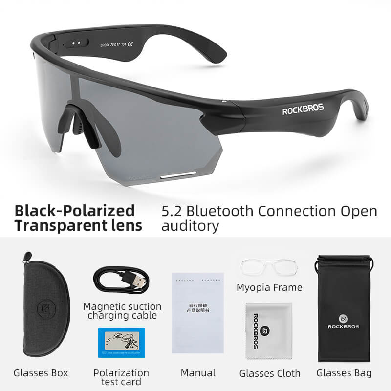 Gafas de sol de ciclismo ROCKBROS Bluetooth Gafas inteligentes polarizadas