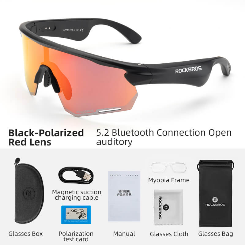 Gafas de sol de ciclismo ROCKBROS Bluetooth Gafas inteligentes polarizadas