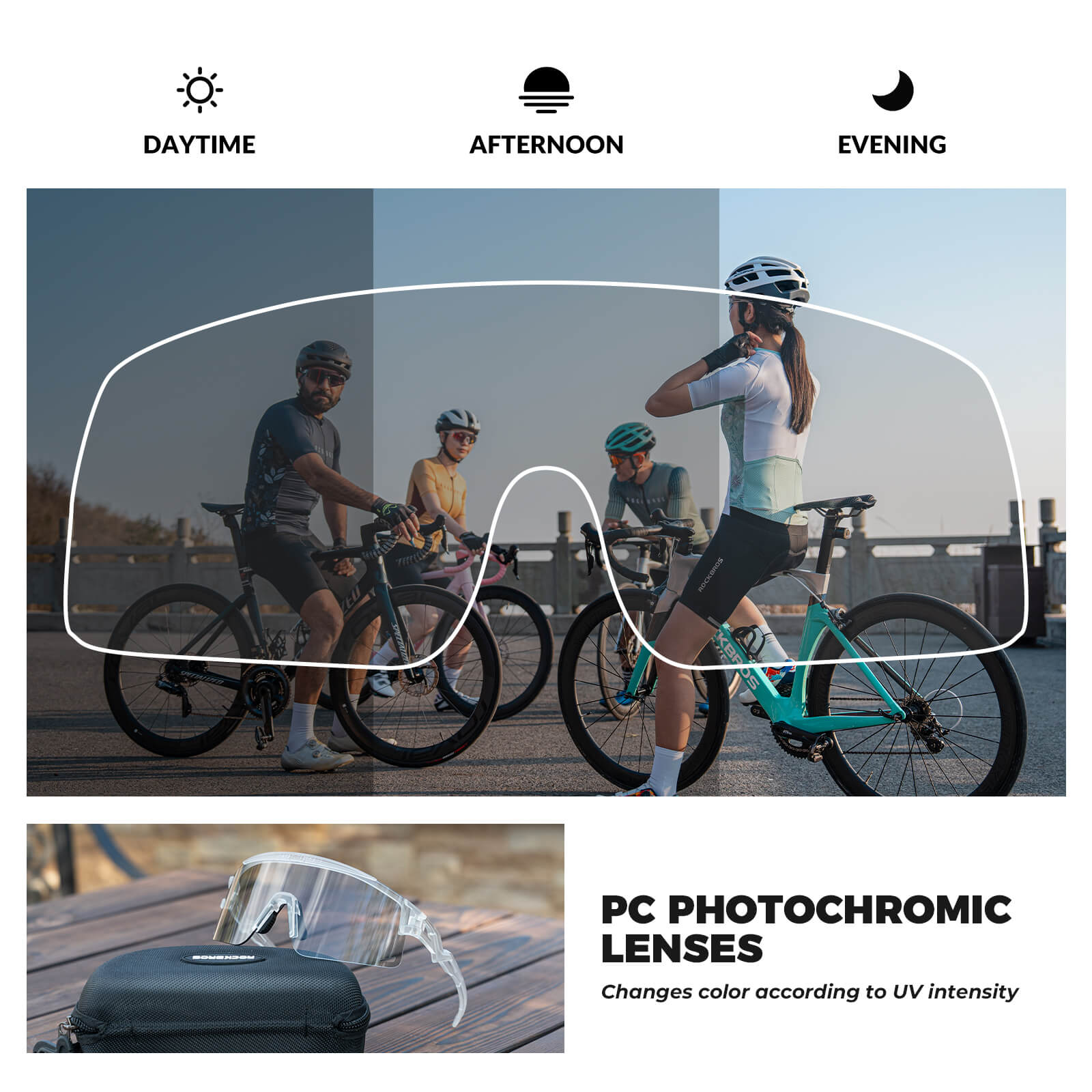Half Frame Photochromic Cycling Sunglasses - SP337