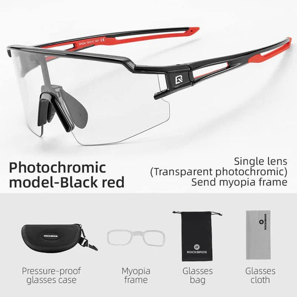 Gafas de sol fotocromáticas de medio armazón para ciclismo
