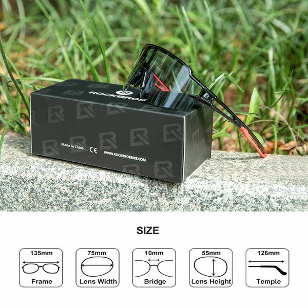 Gafas de sol fotocromáticas de medio armazón para ciclismo