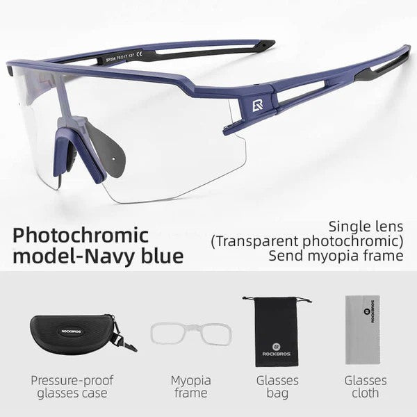 Gafas de sol fotocromáticas de medio armazón para ciclismo