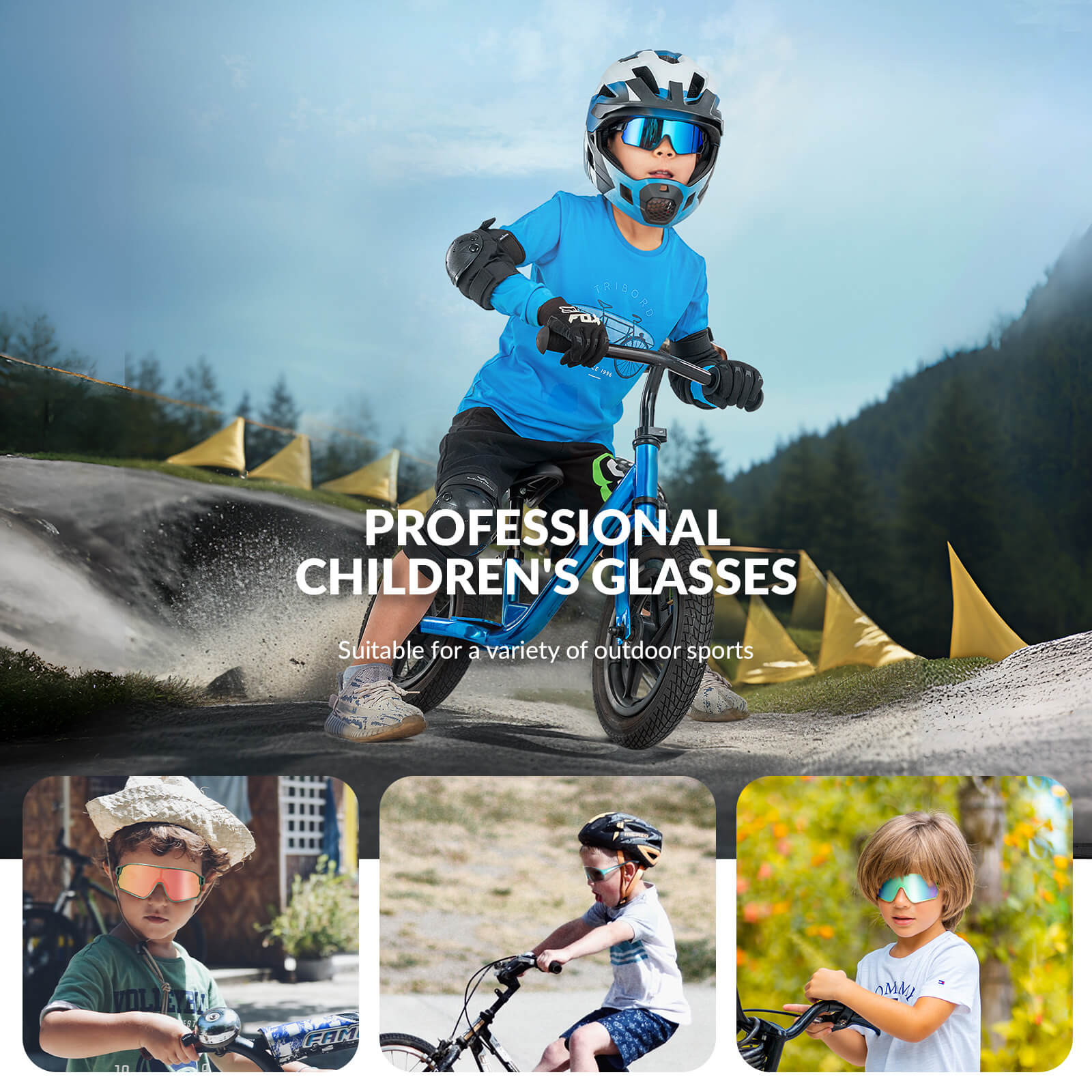Gafas de sol fotocromáticas de ciclismo para niños
