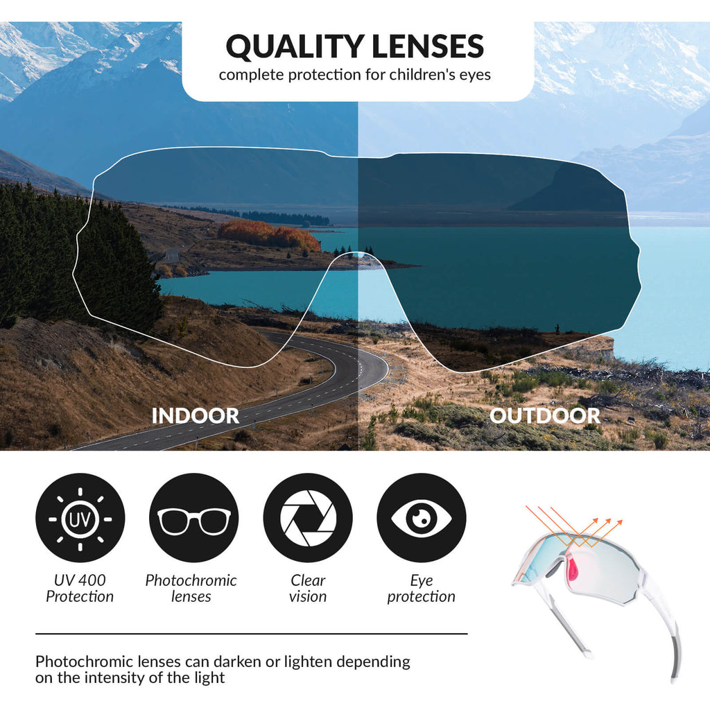Gafas de sol fotocromáticas de ciclismo para niños