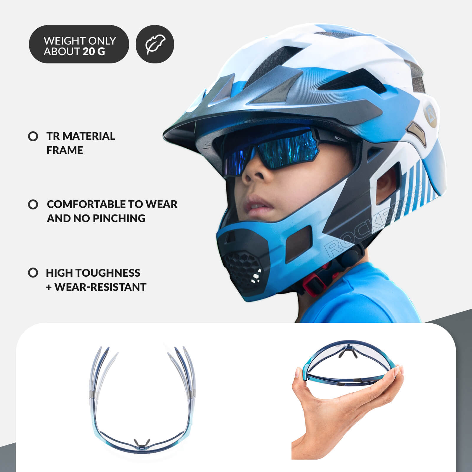 Gafas de sol fotocromáticas de ciclismo para niños