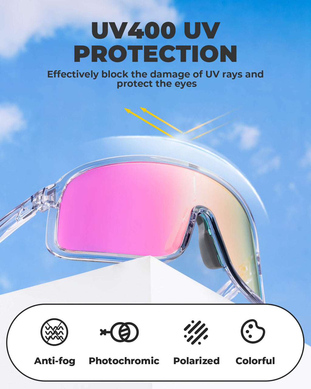 Gafas de Ciclismo Fotocromáticas con Antivaho y Protección UV