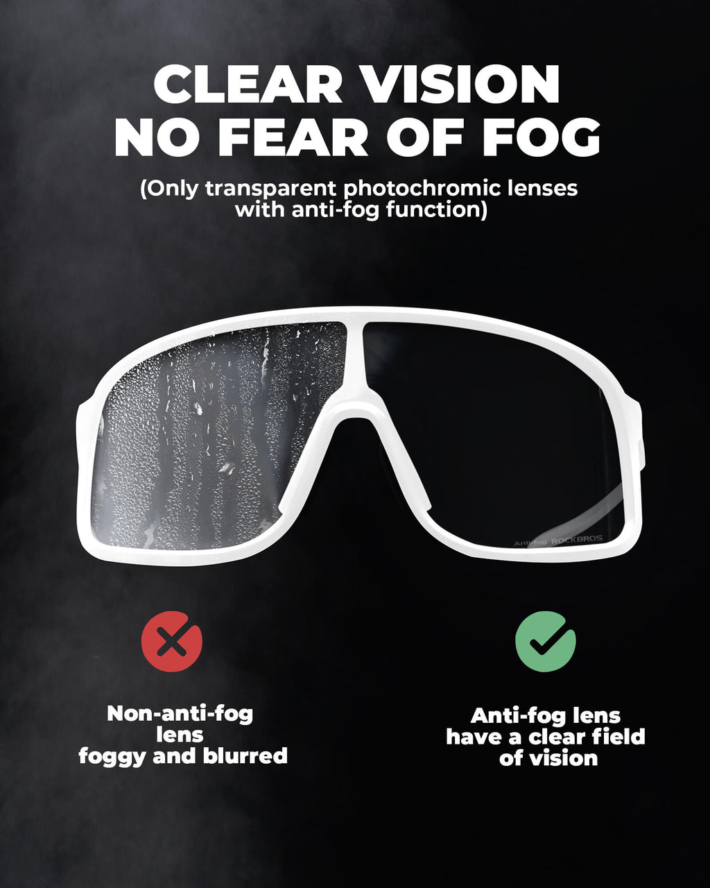 Gafas de Ciclismo Fotocromáticas con Antivaho y Protección UV