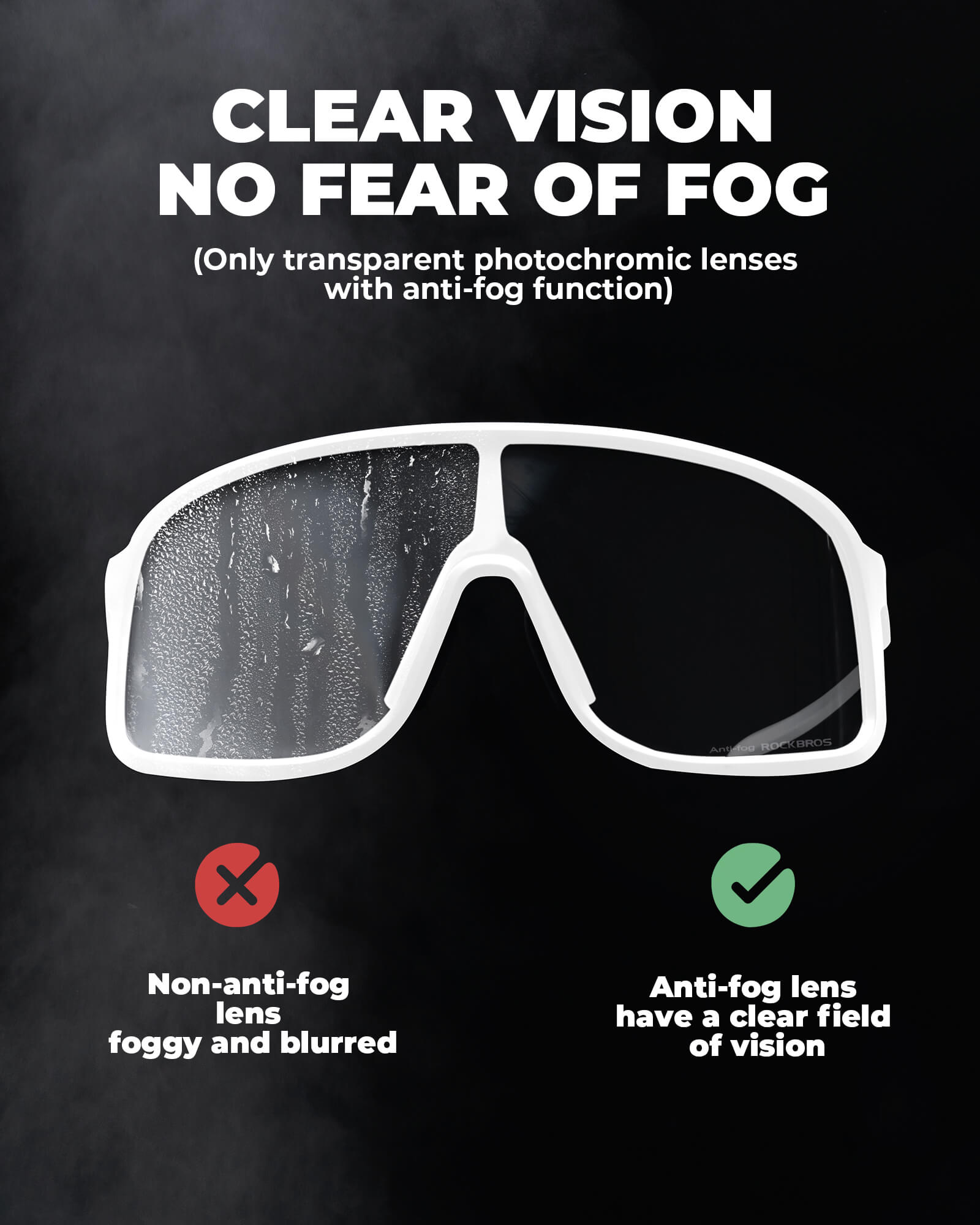 Gafas de Ciclismo Fotocromáticas con Antivaho y Protección UV