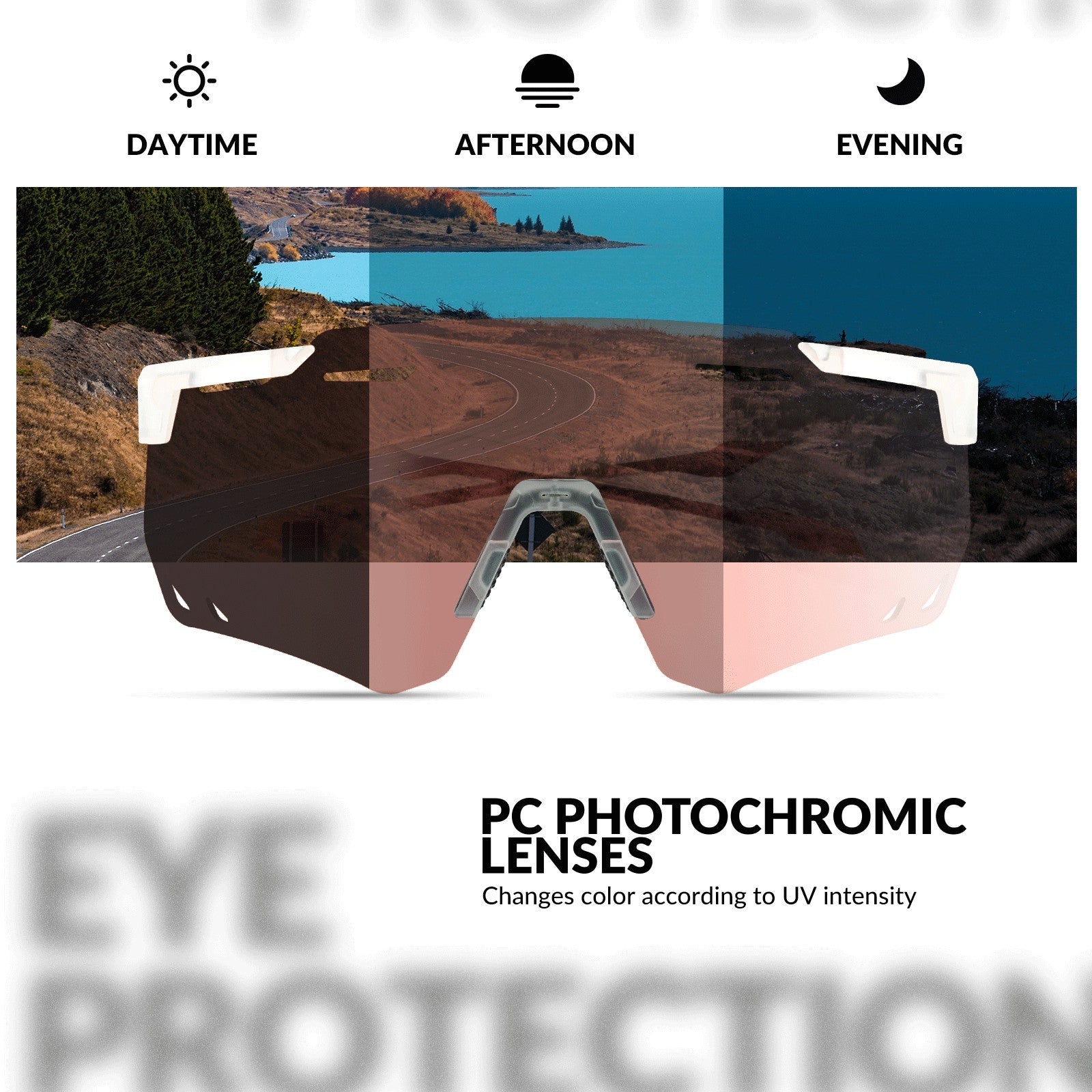 Gafas de ciclismo fotocromáticas cortavientos