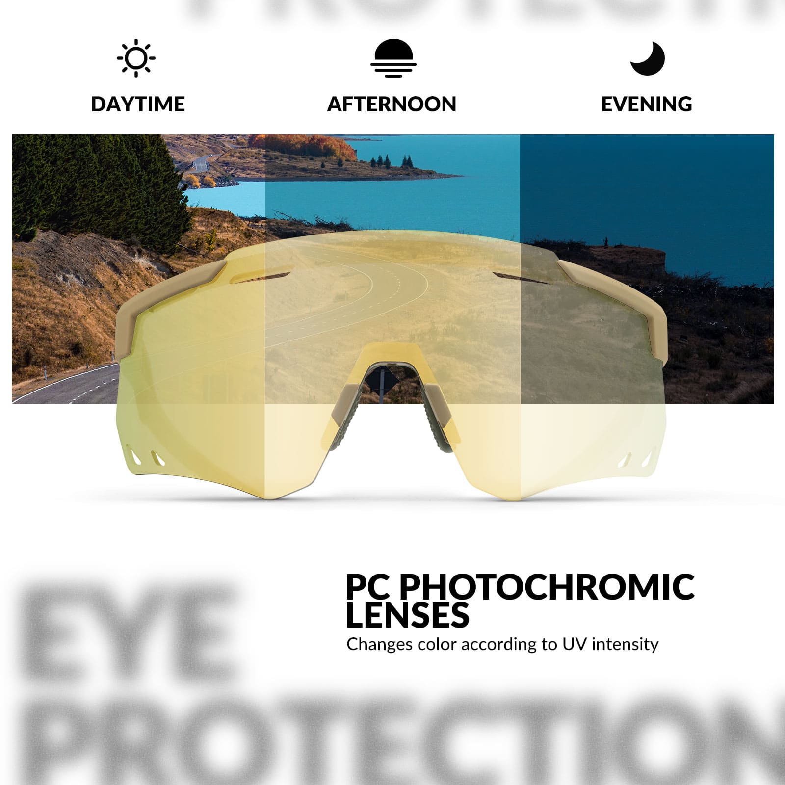 Gafas de ciclismo fotocromáticas cortavientos