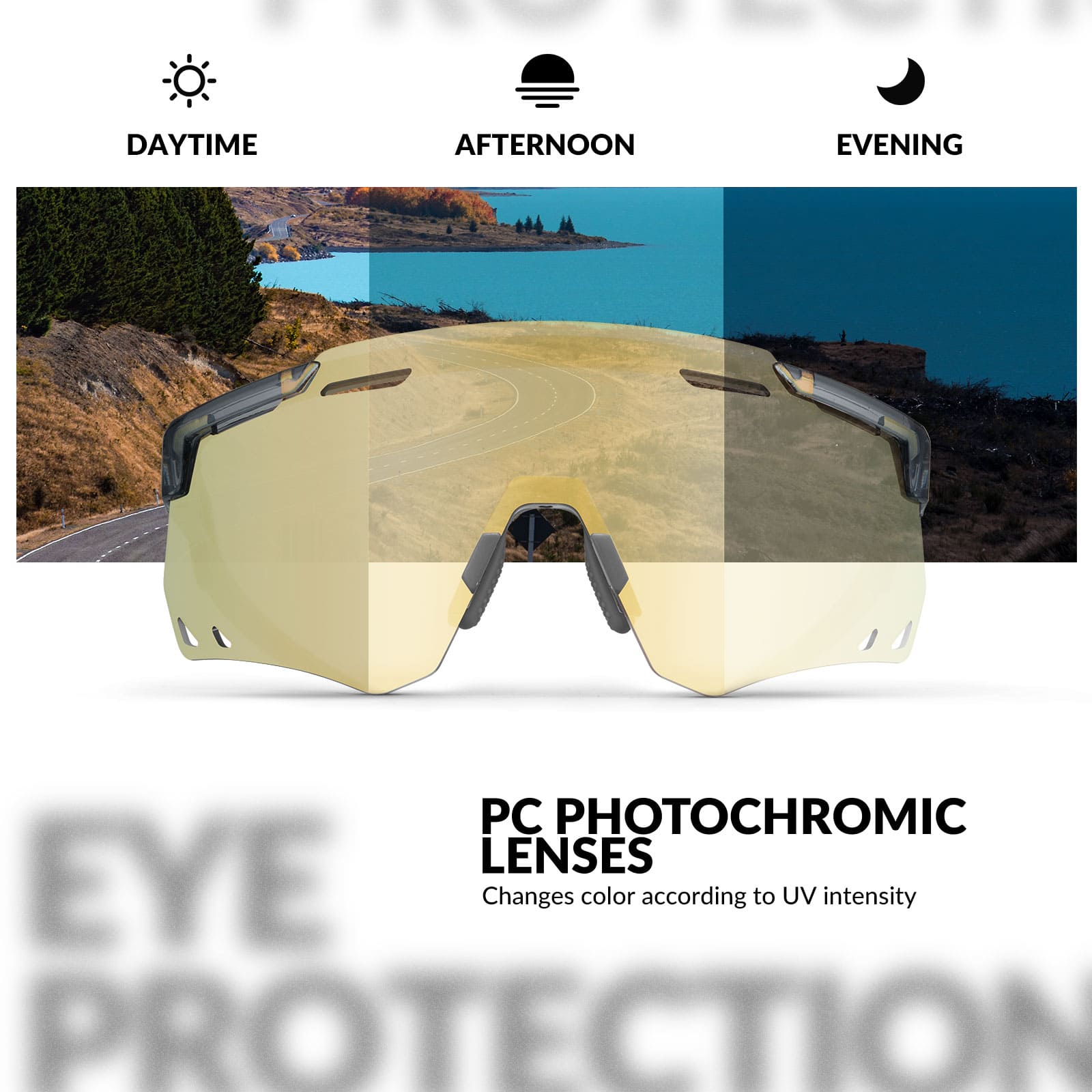 Gafas de ciclismo fotocromáticas cortavientos