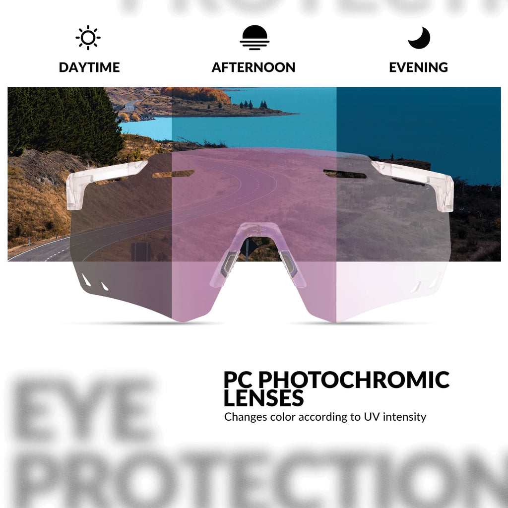 Gafas de ciclismo fotocromáticas cortavientos