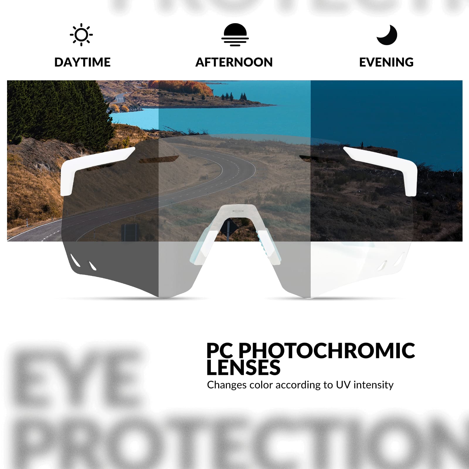 Gafas de ciclismo fotocromáticas cortavientos