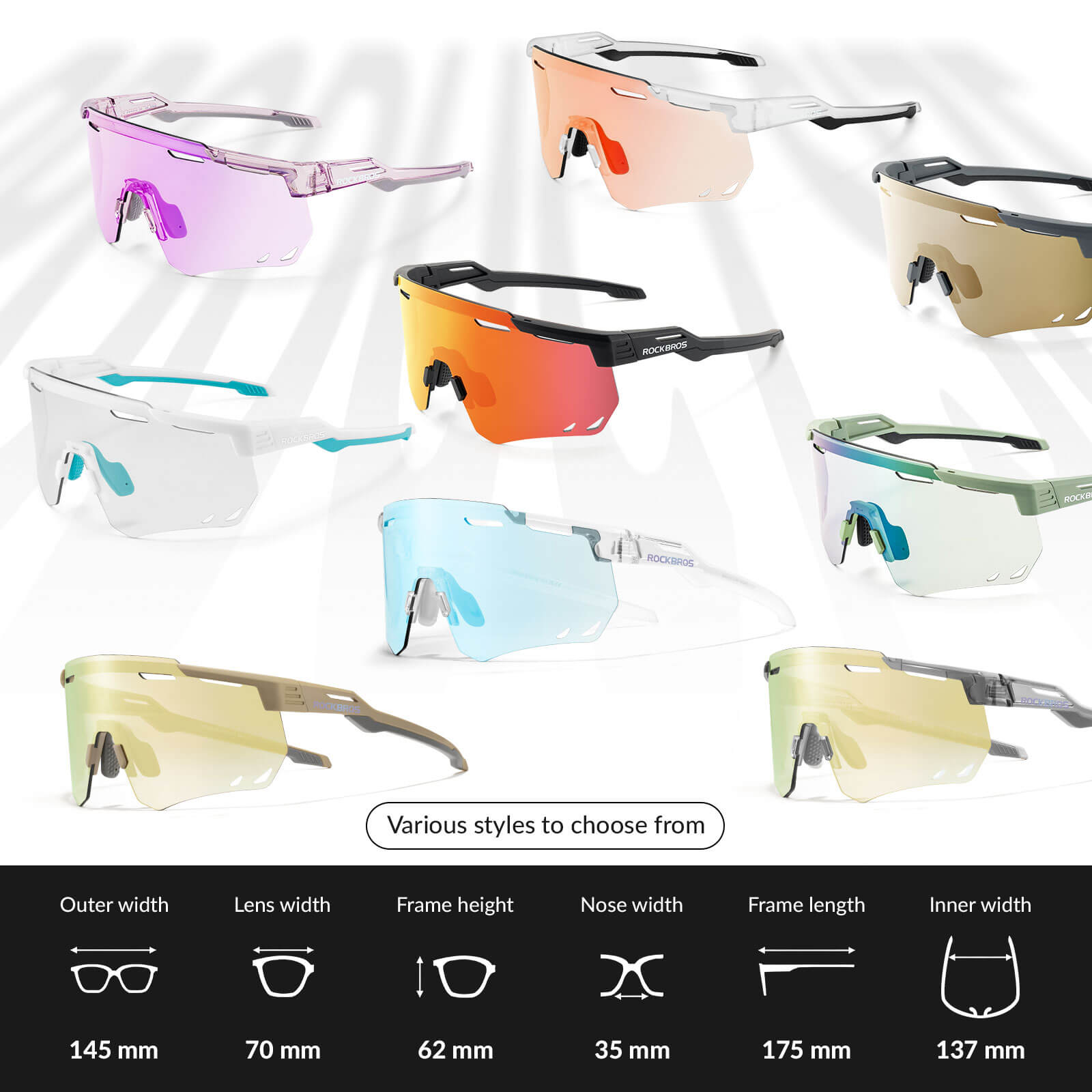 Gafas de ciclismo fotocromáticas cortavientos