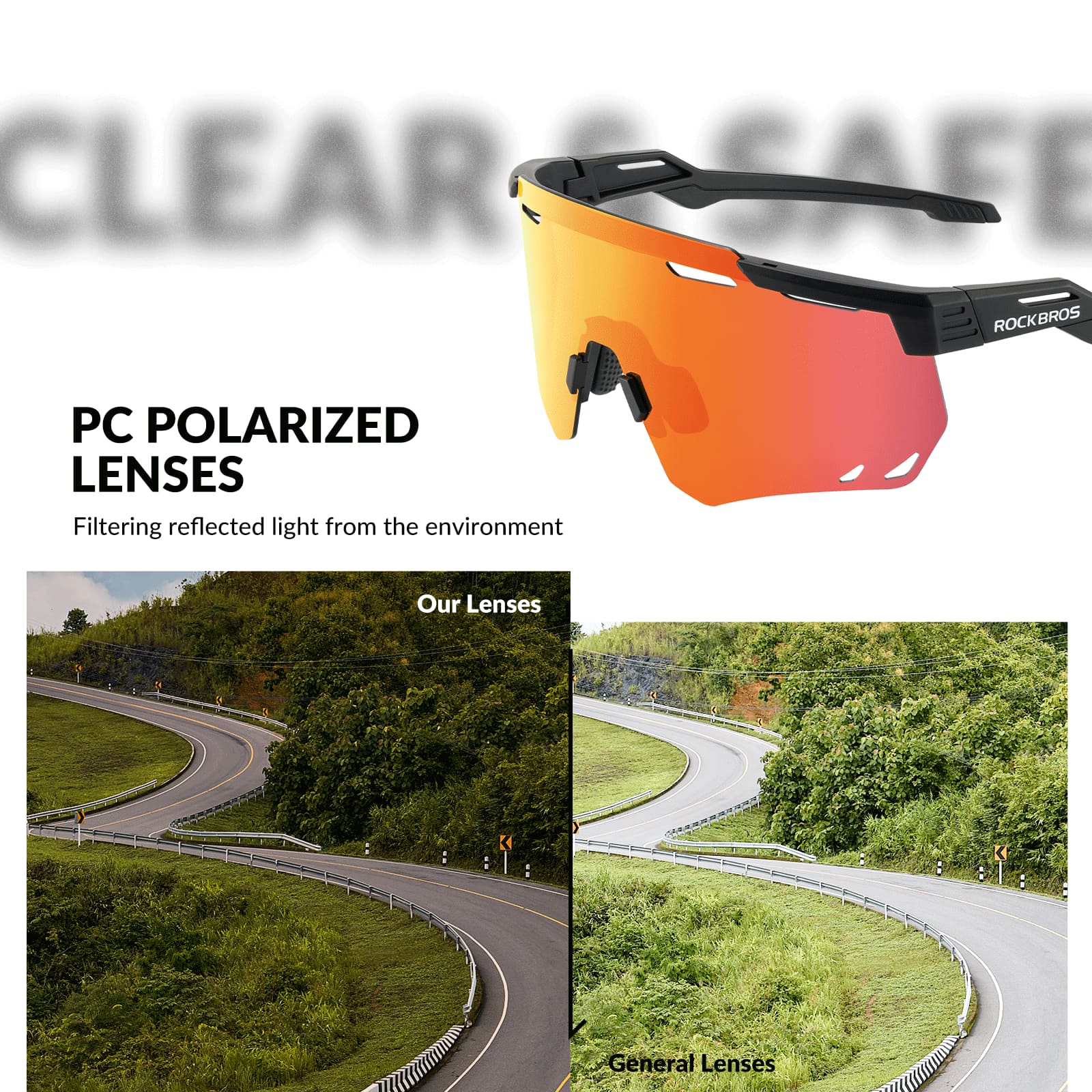 Gafas de ciclismo polarizadas a prueba de viento