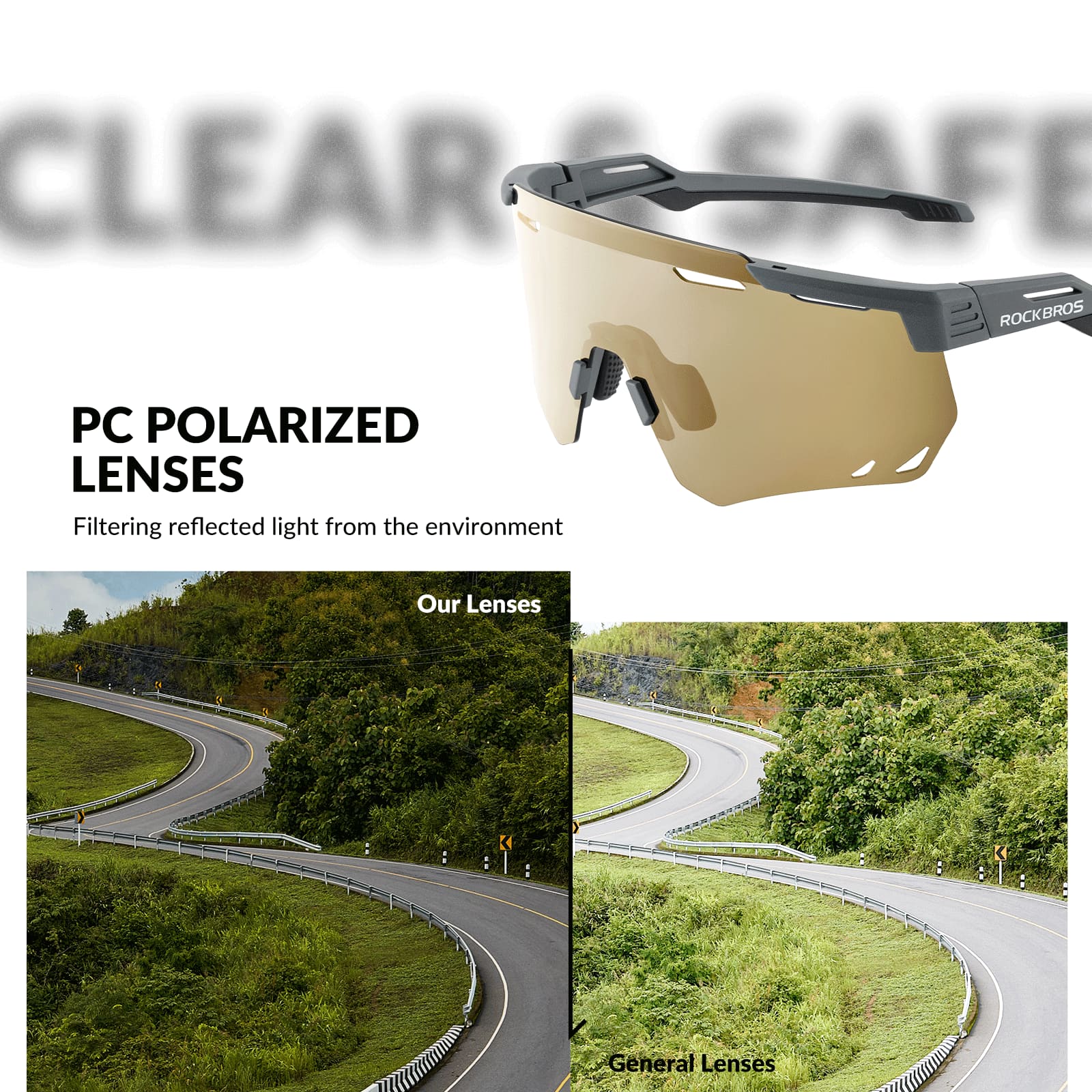 Gafas de ciclismo polarizadas a prueba de viento