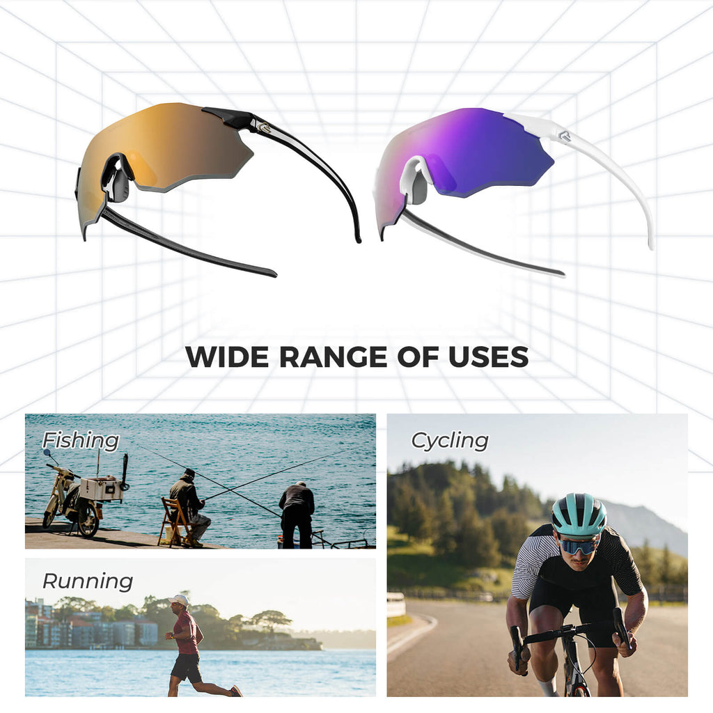 Gafas de ciclismo polarizadas sin montura