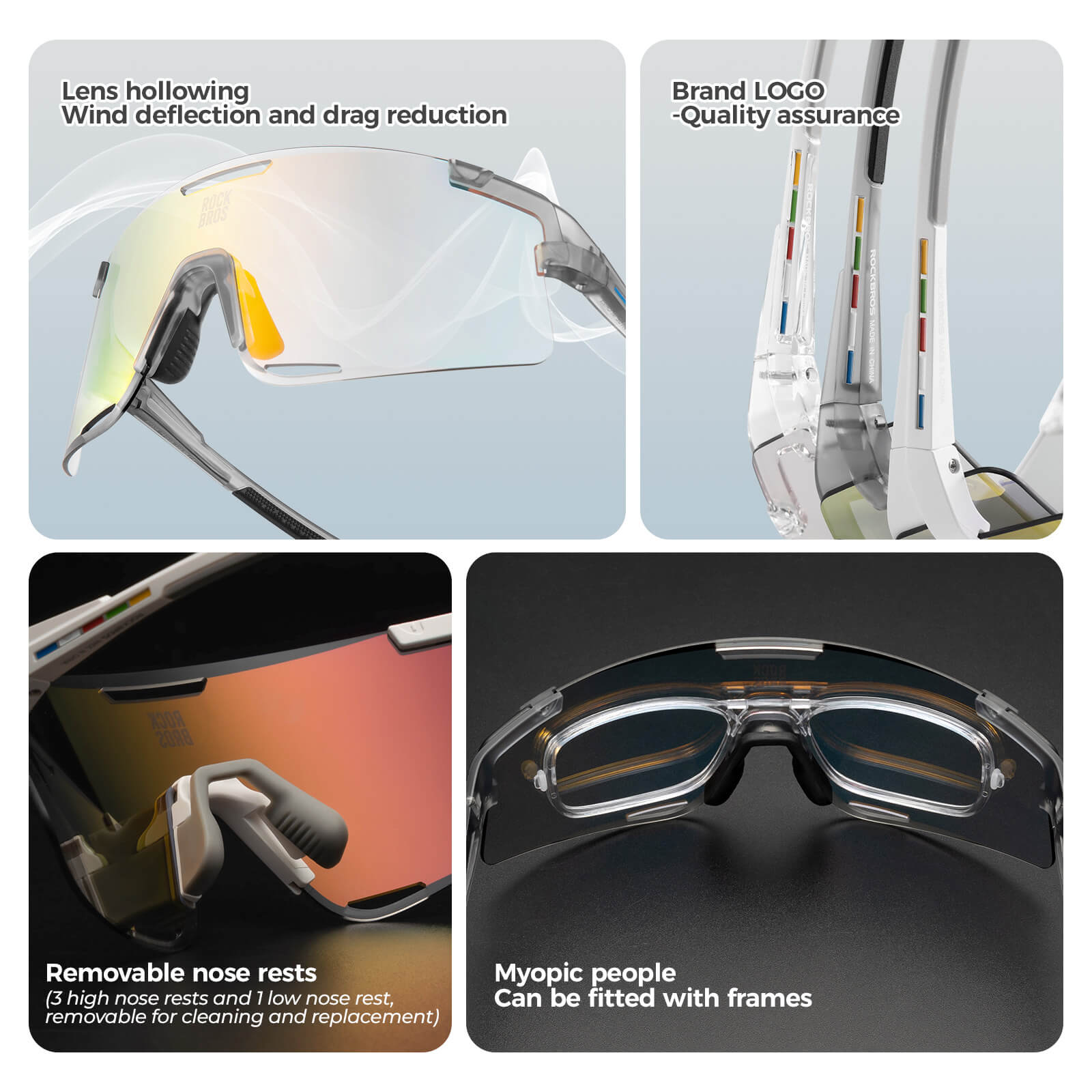 Gafas de ciclismo fotocromáticas ROAD TO SKY BOUNDLESS, juego de 3 lentes