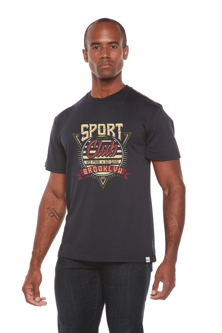 Camiseta gráfica de manga corta de bambú/algodón orgánico para hombre Sport Club