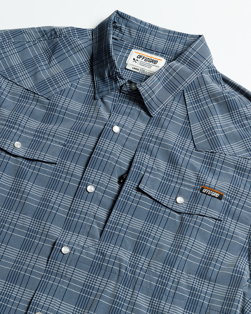 Camisa Deke SS - Azul royal polvoriento