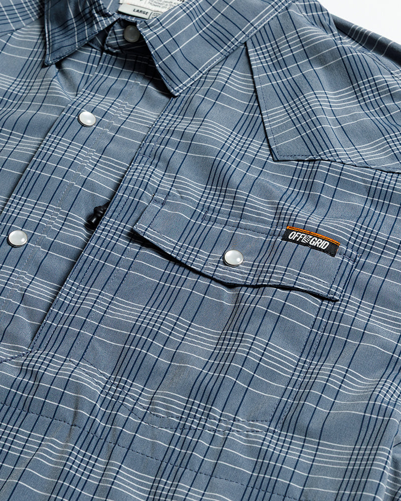 Camisa Deke SS - Azul royal polvoriento