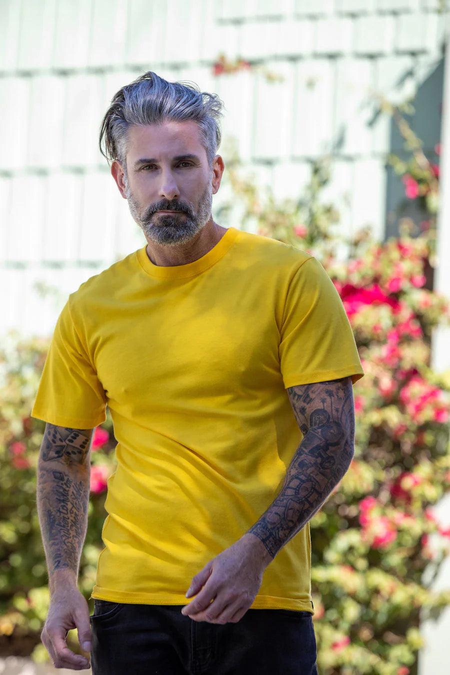 Camiseta de manga corta para hombre de viscosa de bambú/algodón orgánico - Paquete de 5 colores surtidos