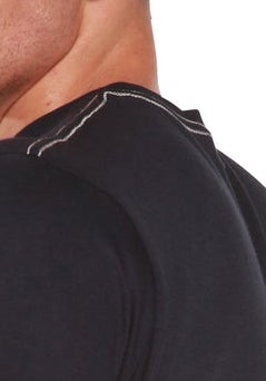 Camiseta de manga corta de viscosa de bambú/algodón orgánico con costuras en contraste para hombre