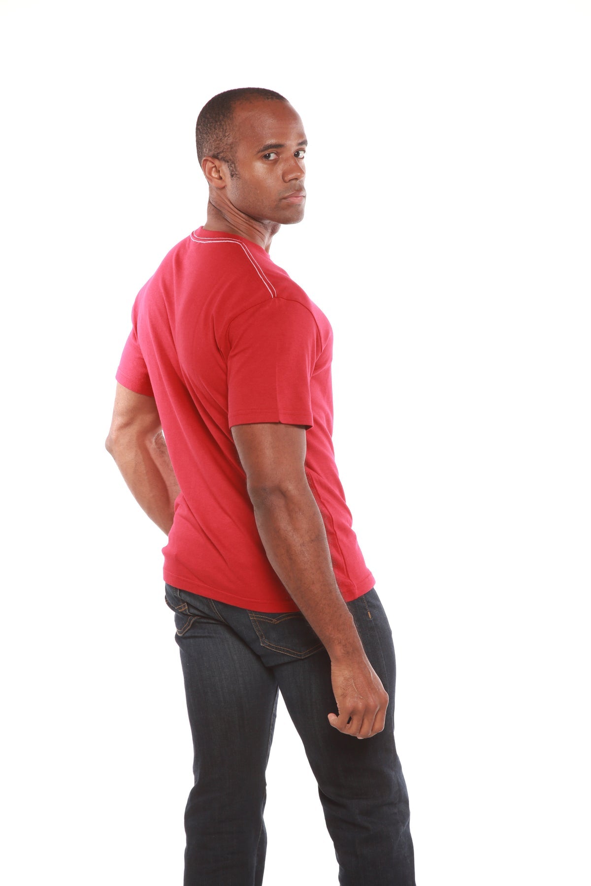 Camiseta de hombre de manga corta de bambú con costuras en contraste - Liquidación