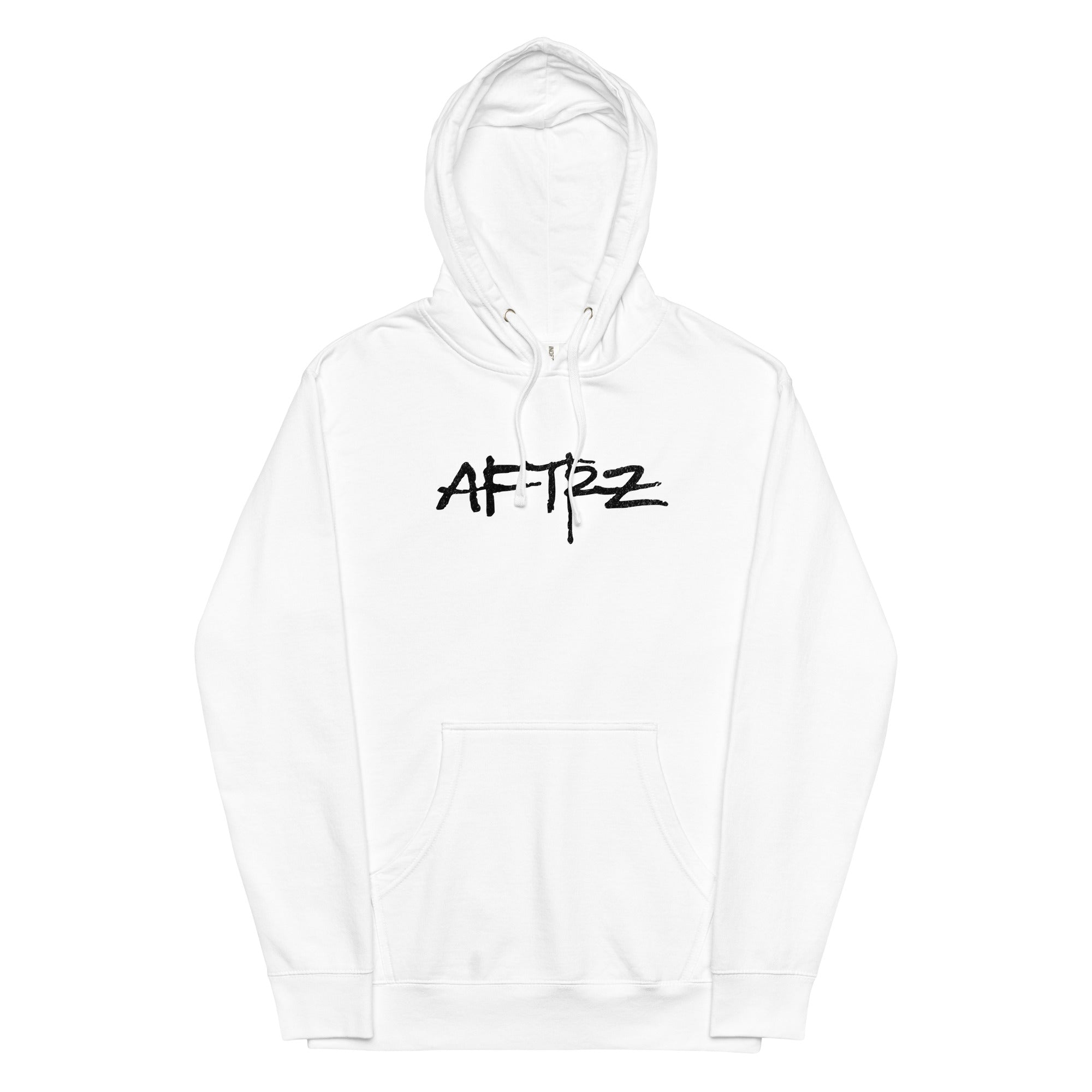 Sudadera con Capucha Aftrz Grunge Blanca y Negra de Peso Medio