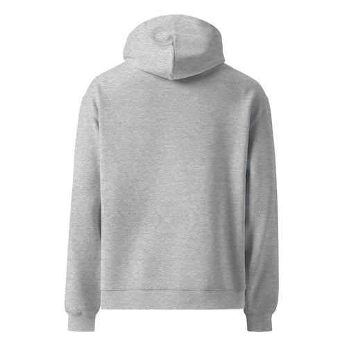 Aftrz Classics Premium Drop Shoulder Oversized Hoodie - Heather Grey with Red Logo