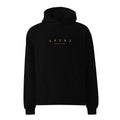 Sudadera Oversize Clásica Premium Aftrz con Hombro Caído - Negro con Logo Tan