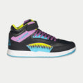 LA Gear Zapatillas altas Flame para mujer | Negro x Morado x Turquesa