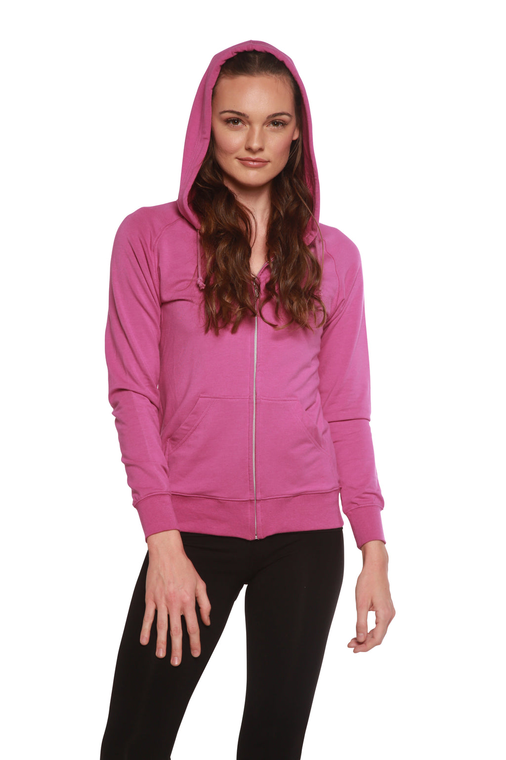 Sudadera con capucha y cremallera de felpa francesa de bambú para mujer