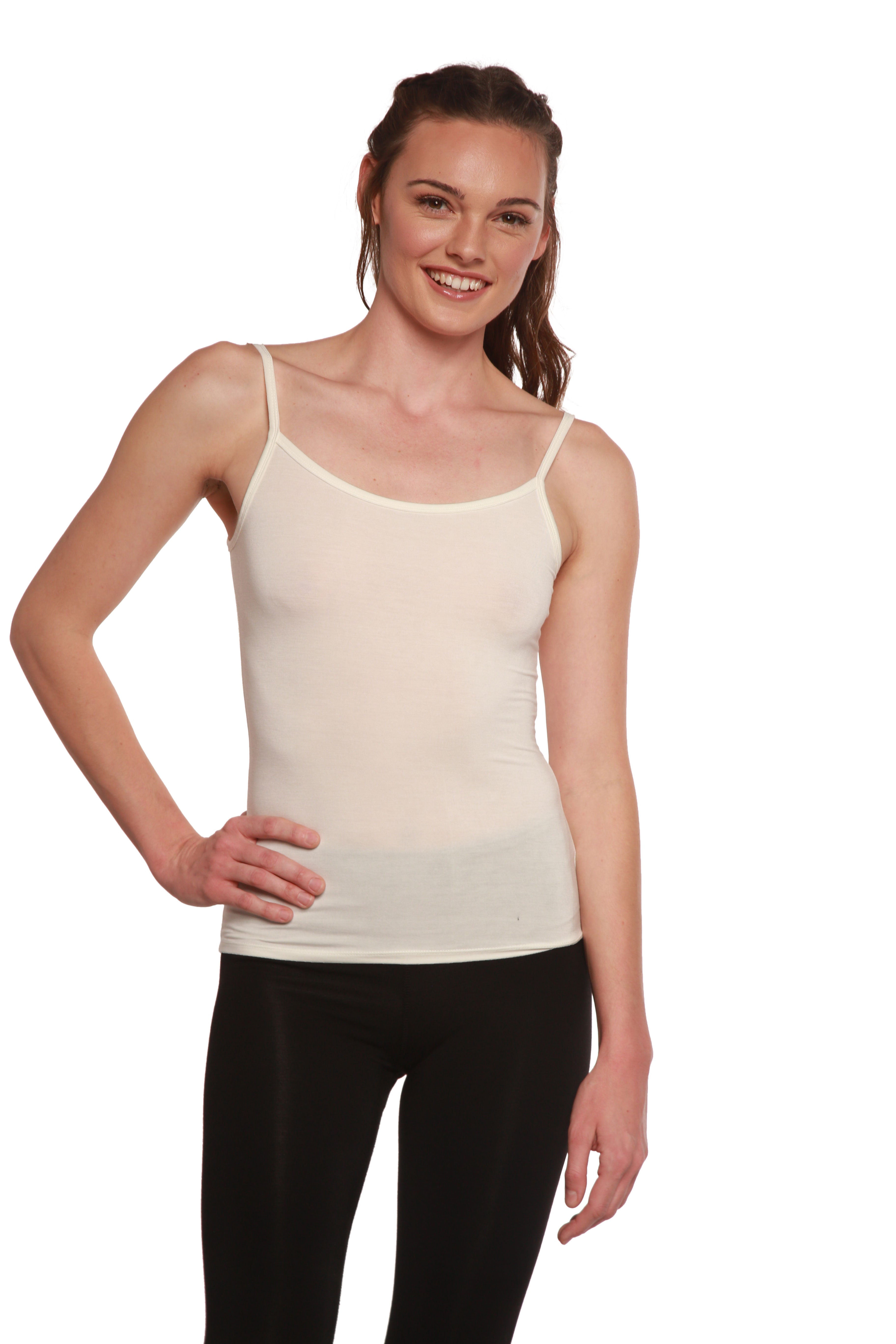 Liquidación Camisola de mujer de bambú viscosa con tirantes finos