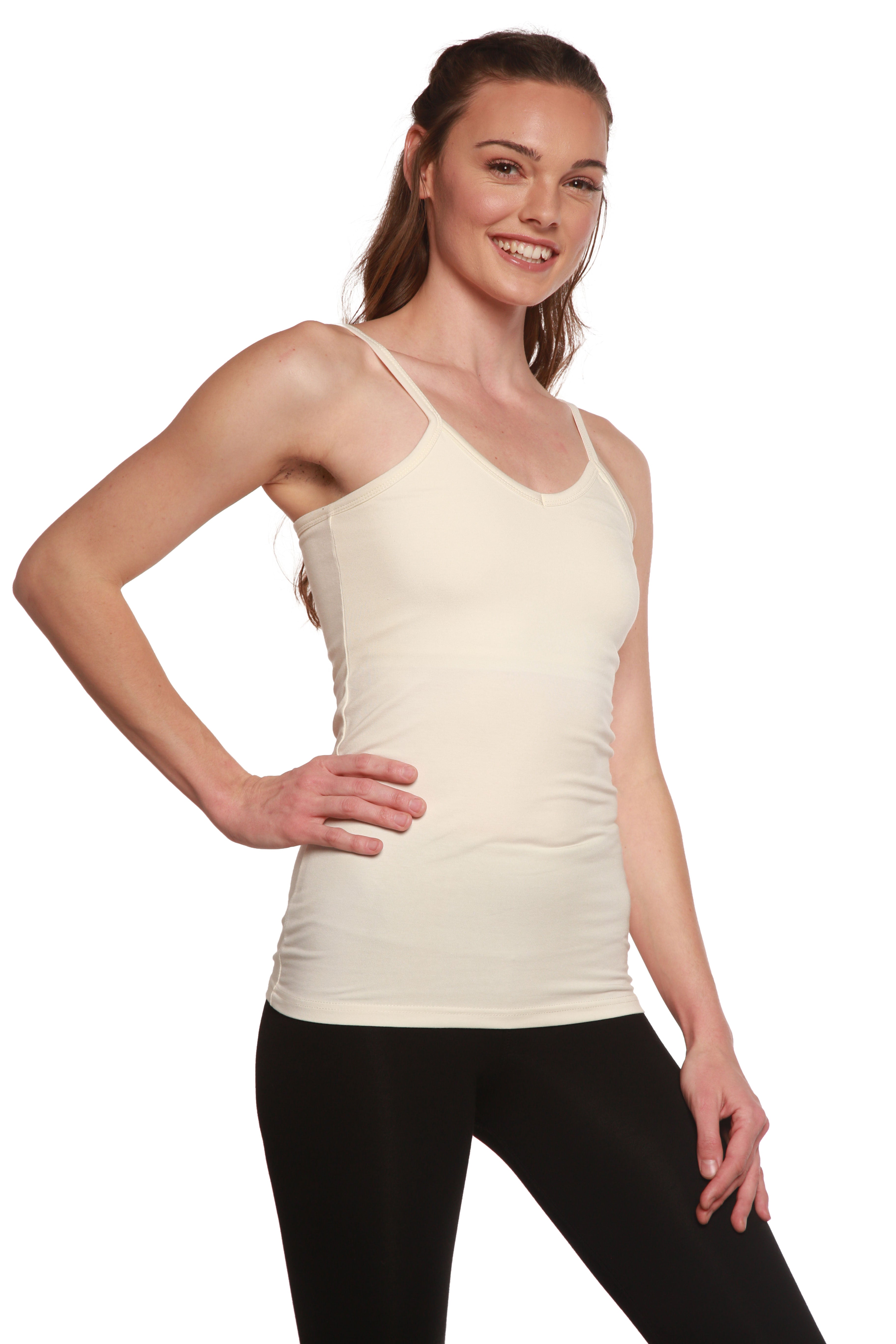 Liquidación Camisola de bambú/algodón para mujer con sujetador incorporado