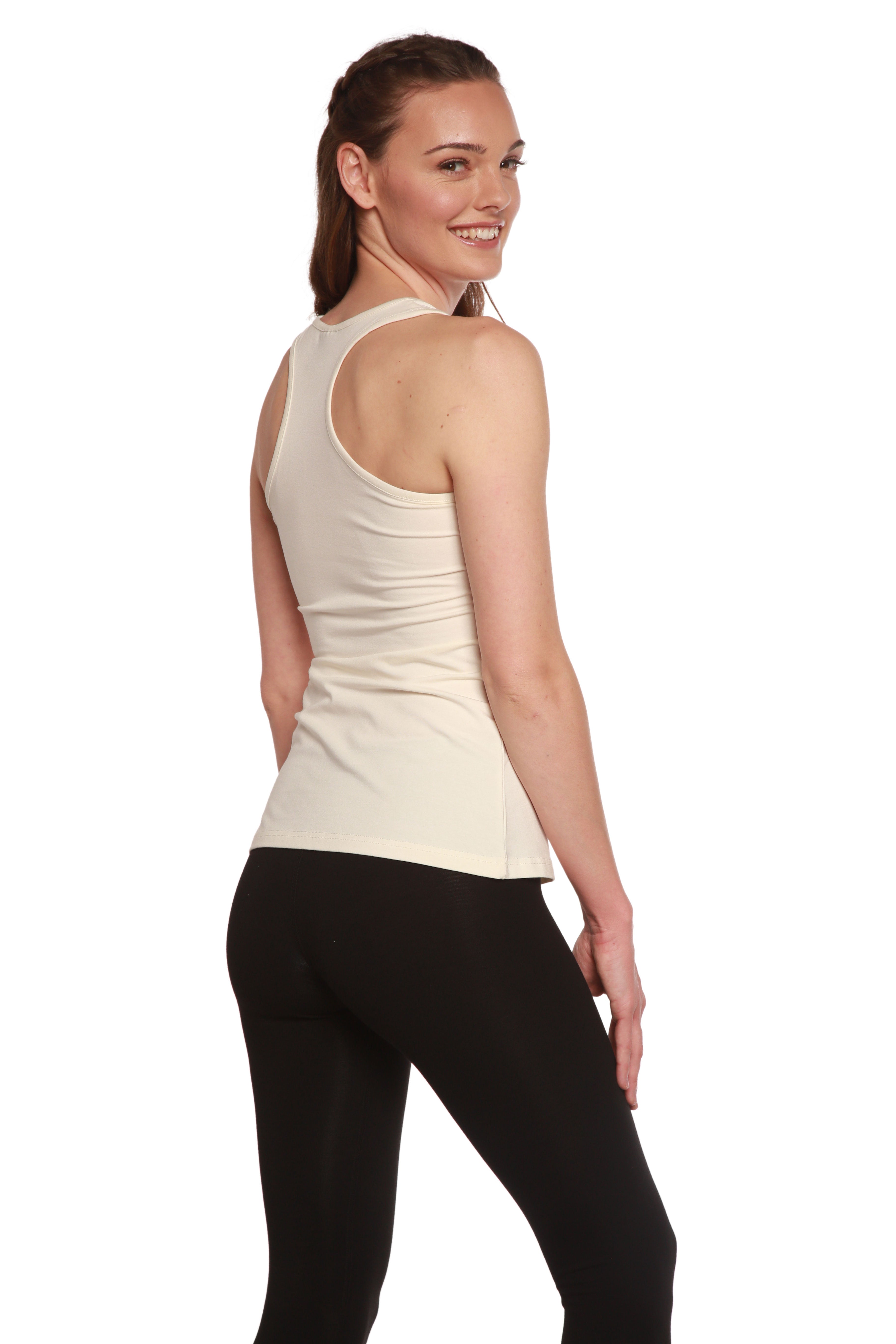 Liquidación Camiseta de tirantes estilo nadadora de bambú/algodón para mujer