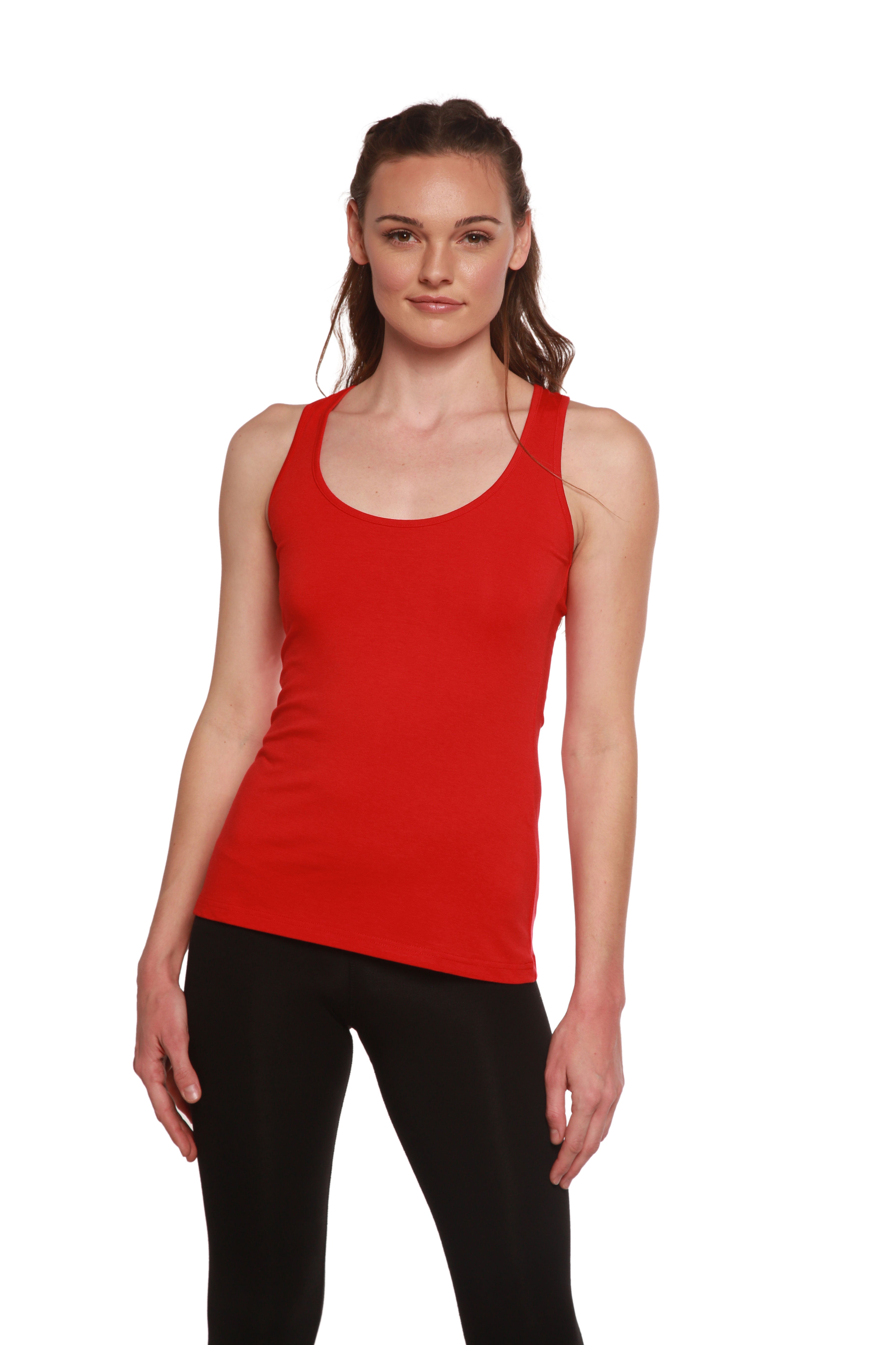 Liquidación Camiseta de tirantes estilo nadadora de bambú/algodón para mujer
