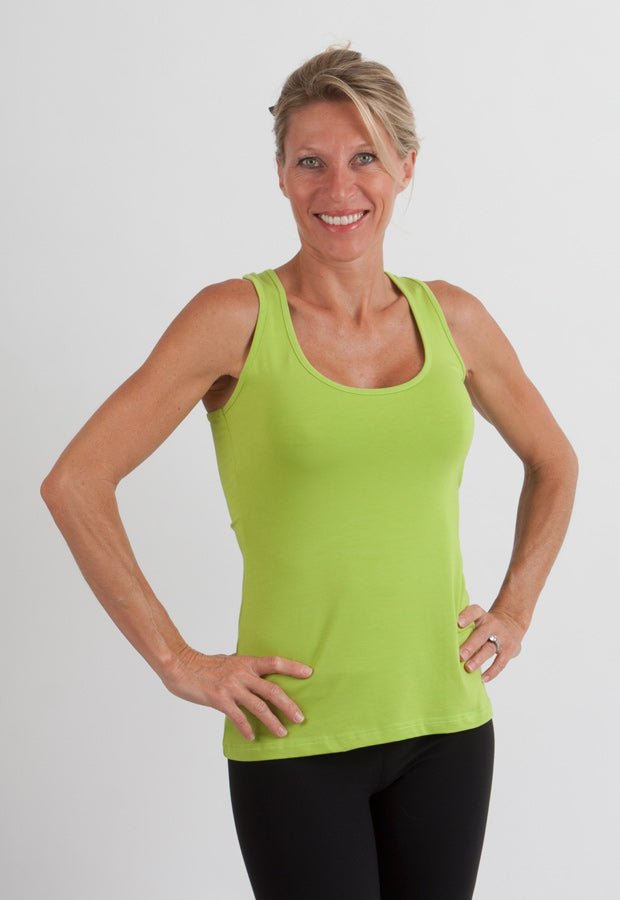 Liquidación Camiseta de tirantes estilo nadadora de bambú/algodón para mujer
