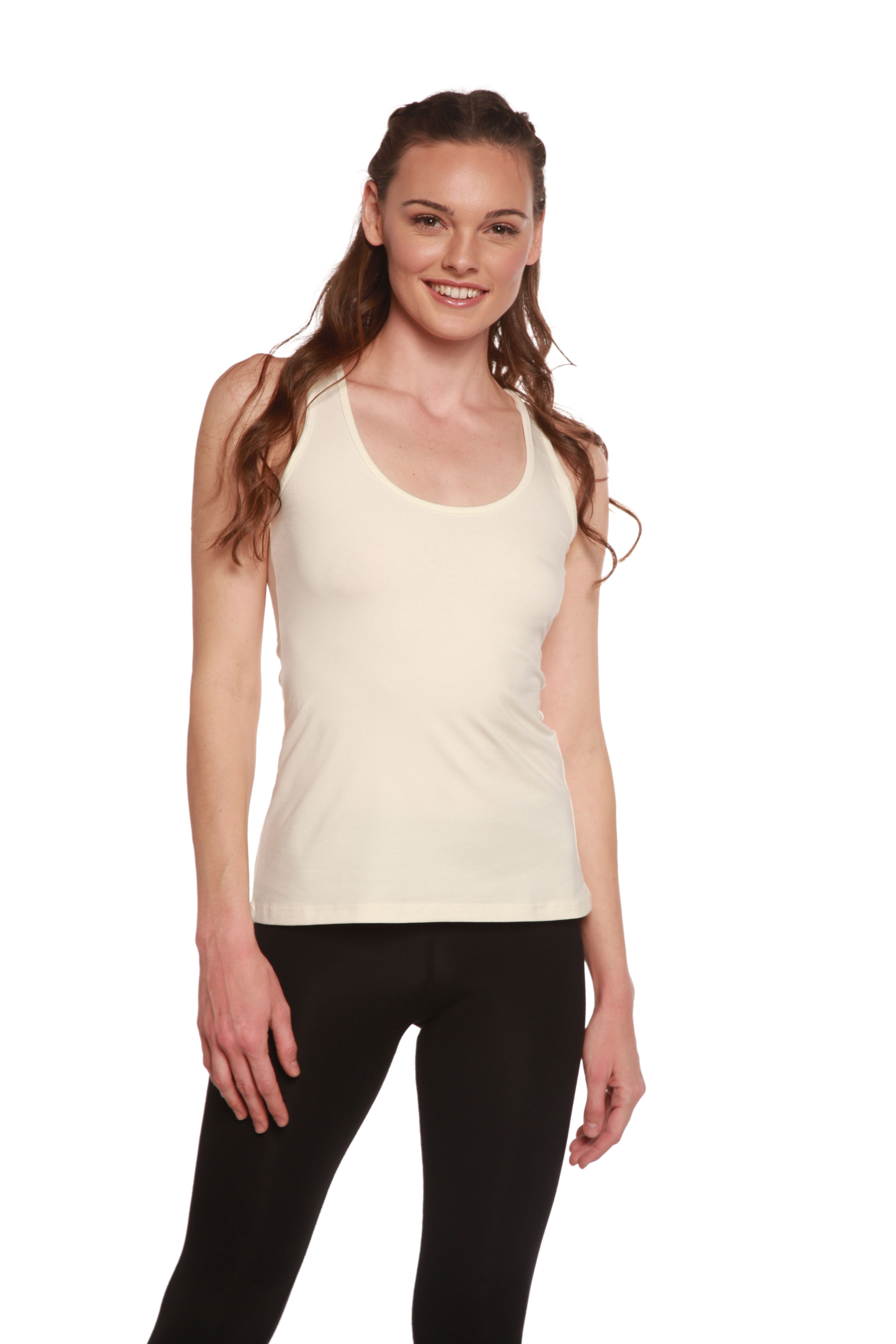 Liquidación Camiseta de tirantes estilo nadadora de bambú/algodón para mujer