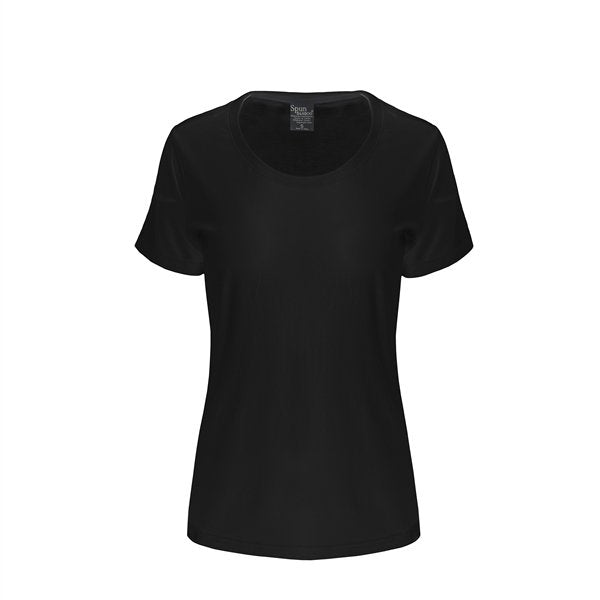 Camiseta de manga corta y cuello redondo de bambú/algodón para mujer