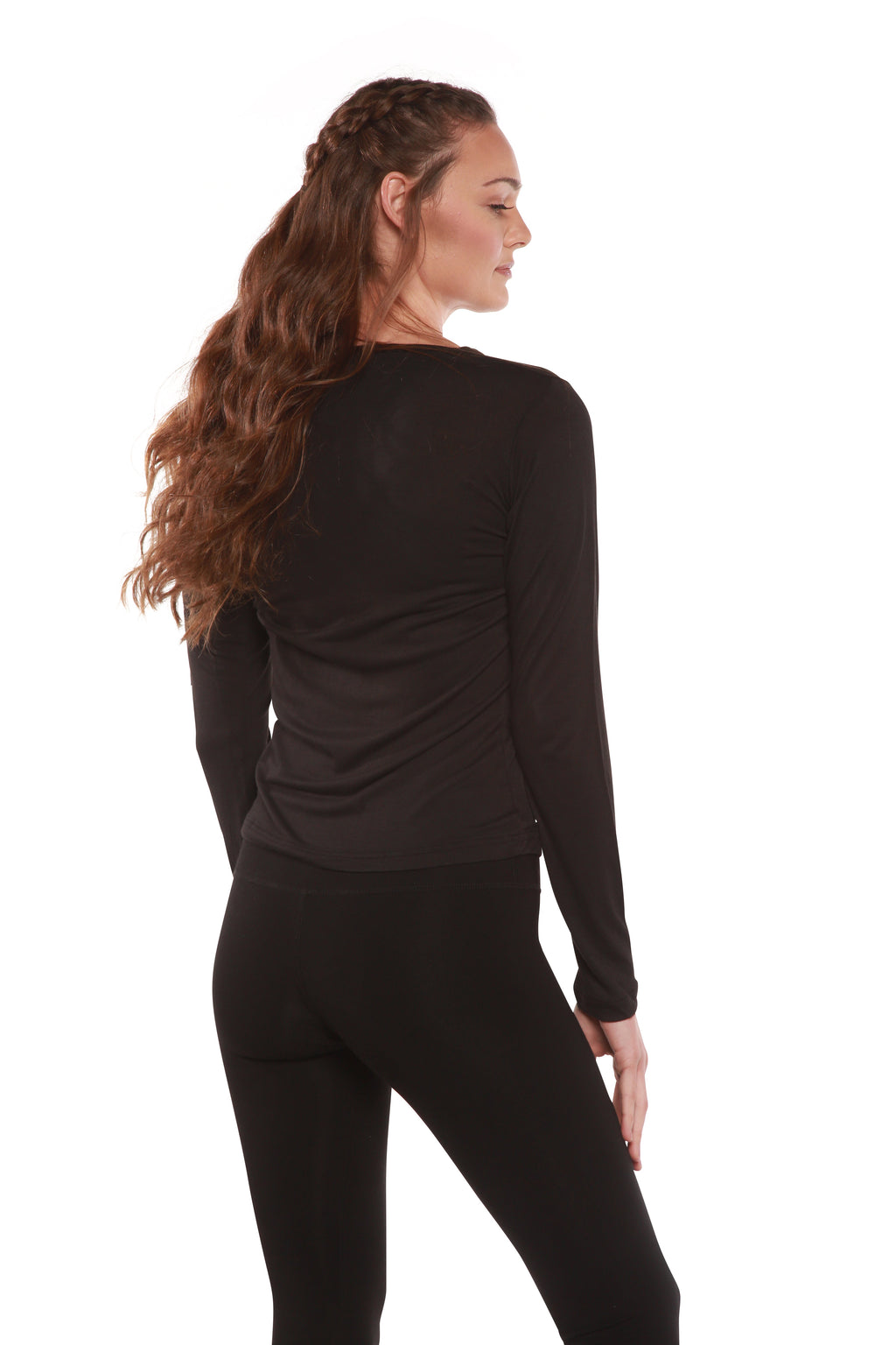 Liquidación Camiseta de Manga Larga para Mujer con Cuello Redondo 100% Viscosa de Bambú