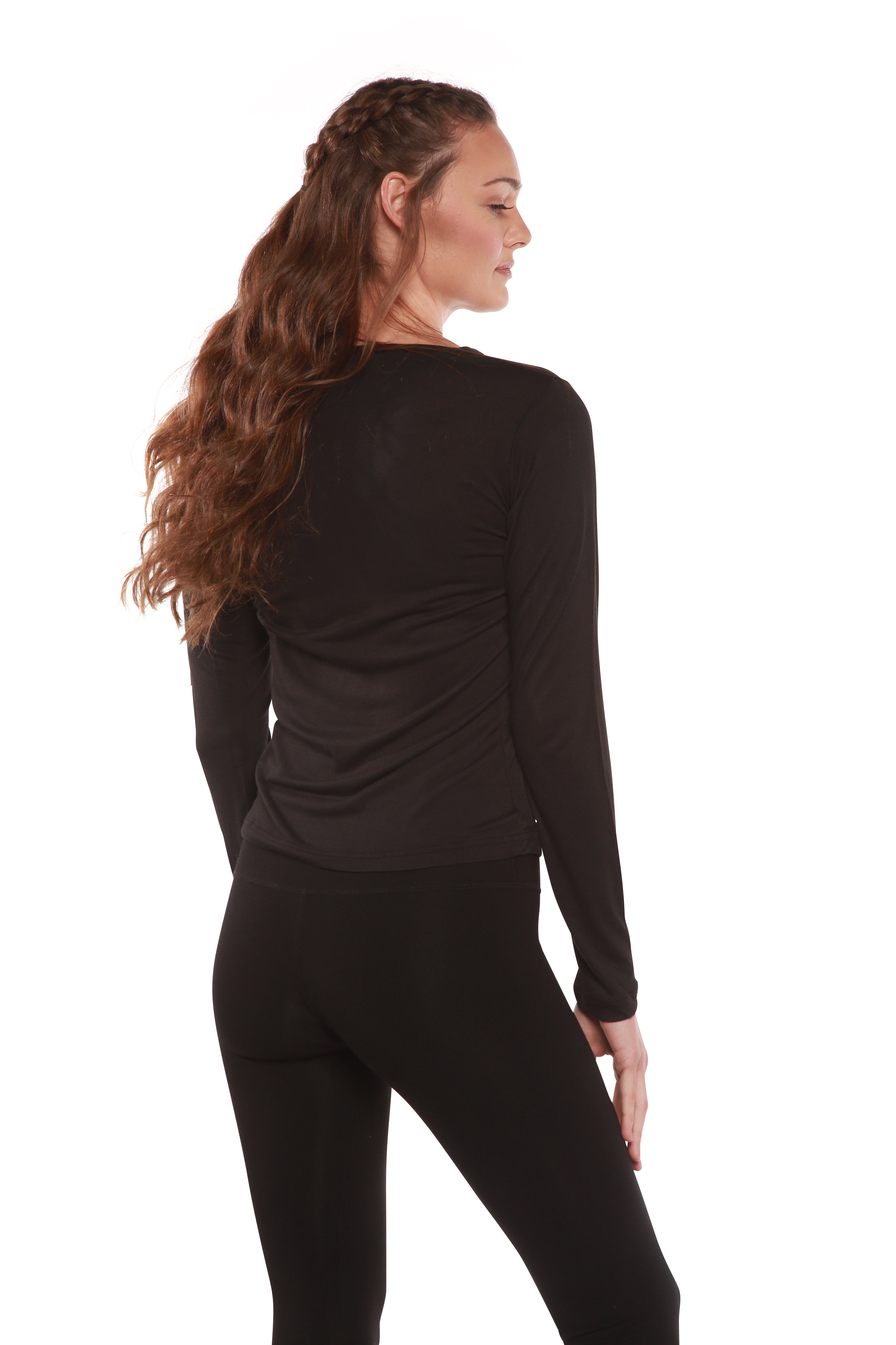 Liquidación Camiseta de Manga Larga para Mujer con Cuello Redondo 100% Viscosa de Bambú