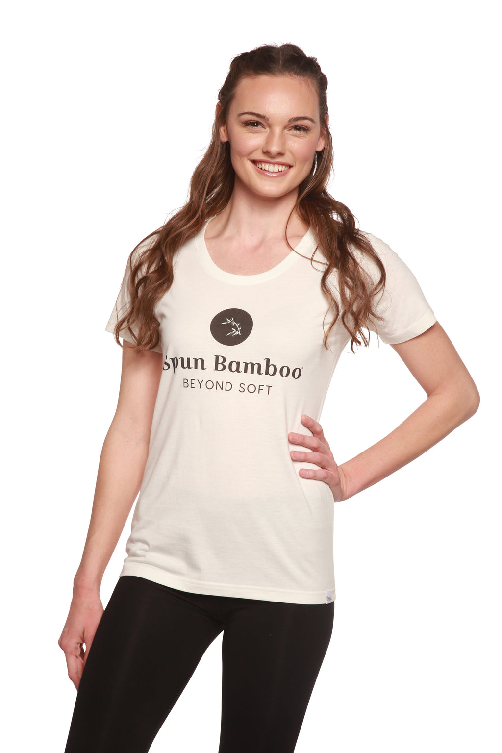 Camiseta de Viscosa de Bambú/Algodón Orgánico Hilado con Logotipo para Mujer